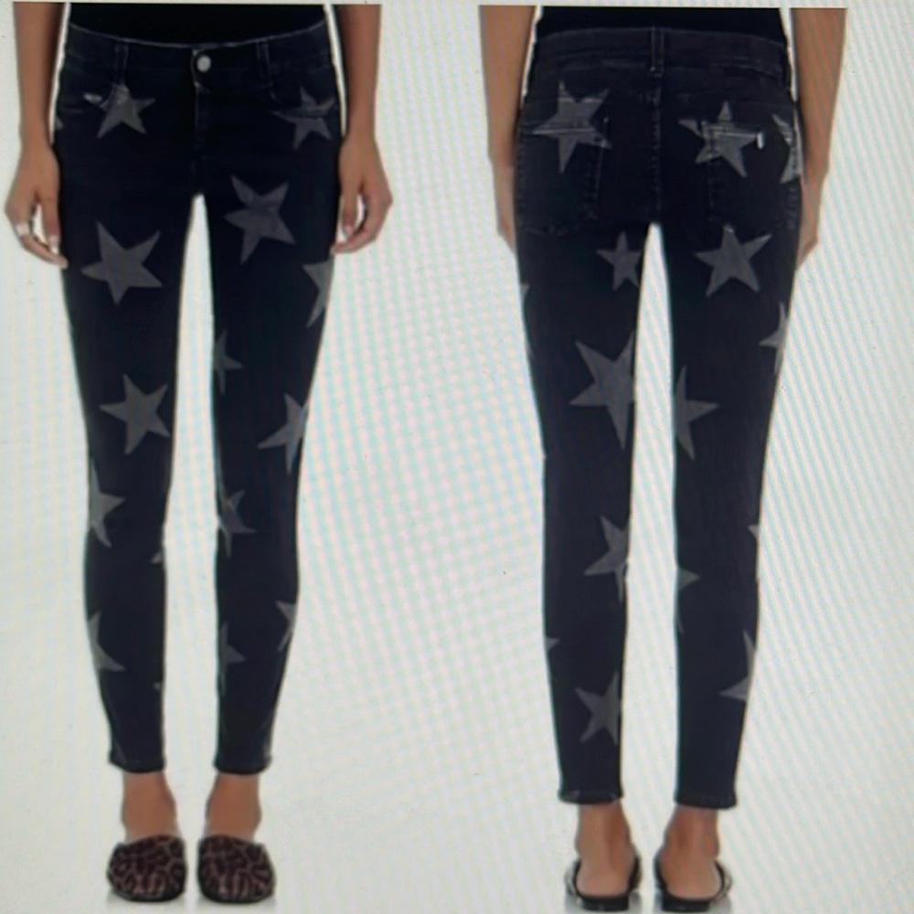 Stella McCartney Black Star Print Skinny Jeans Size 26